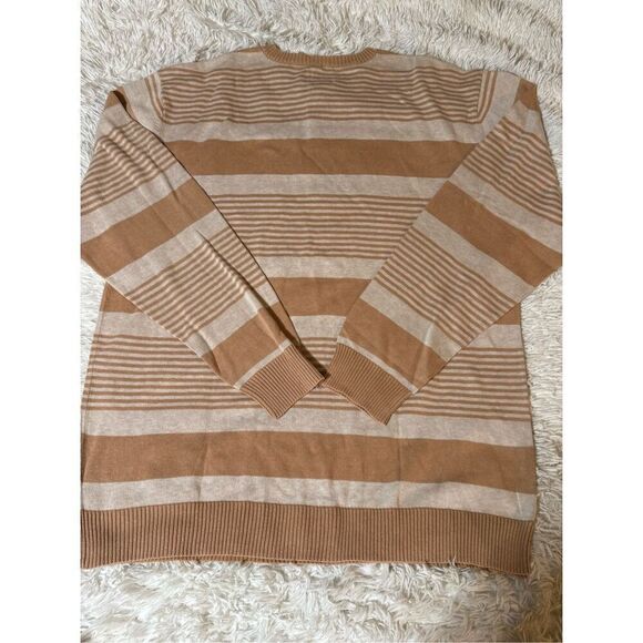 Weekendz off henley crew neck stripe Pullover sweatshirt L - Picture 6 of 6
